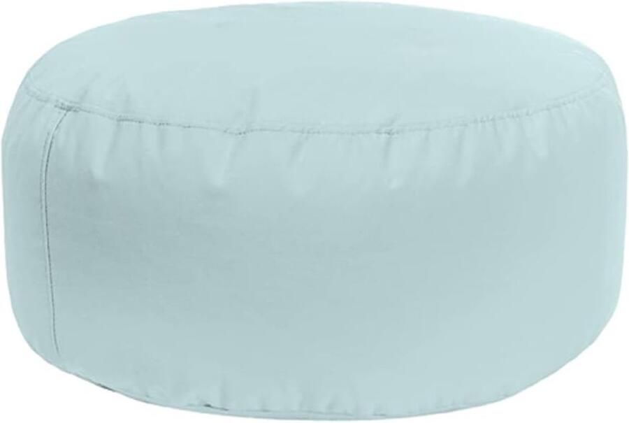 Poef Kruk L in Ijsgrijs Ronde Zitpoef Geschikt voor Binnen en Buiten als Voetenbank Yoga Zitkussen Meditatiekussen