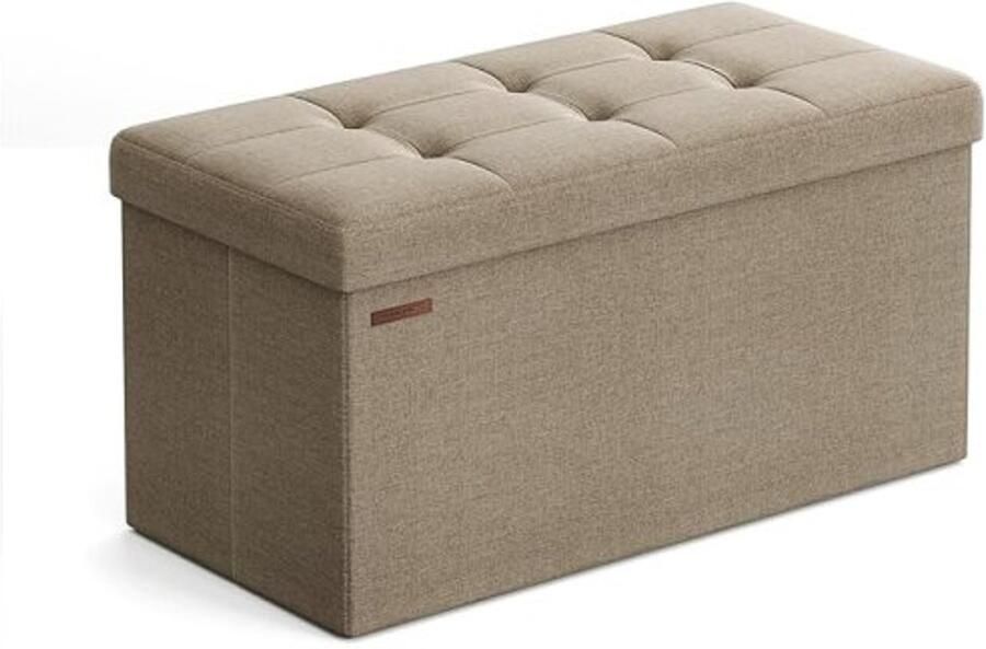 ZAZA Home Poef met opbergruimte inklapbare zitbank 38 x 76 x 38 cm voetenbank opbergdoos