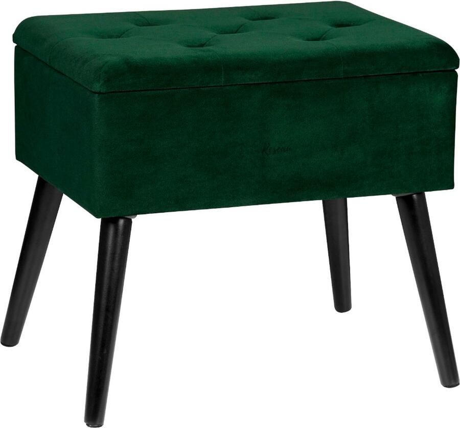 Poef met Opbergruimte Voetsteun Voor Binnen Voetenbankje of Poef Ergonomisch Ontworpen Hocker Ultra Comfortabel & Duurzaam Poef Groen