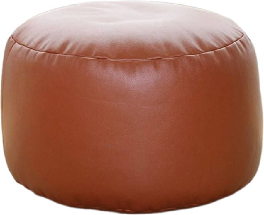 Poef Rond Voetsteun Voor Binnen Ronde Zitzak of Voetenbankje Ergonomisch Ontworpen Poef Ultra Comfortabel & Duurzaam Poef Cognac