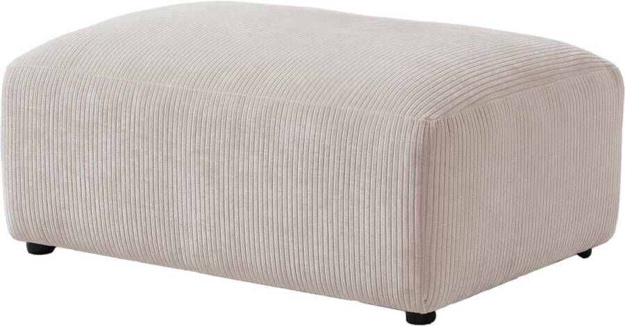 Vente-unique Poef van beige ribfluweel TIRONO van Maison Céphy L 99 cm x H 46 cm x D 66 cm - Foto 3
