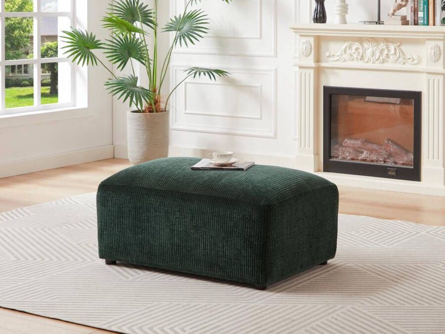 Vente-unique Poef van groen ribfluweel TIRONO L 99 cm x H 46 cm x D 66 cm - Foto 2