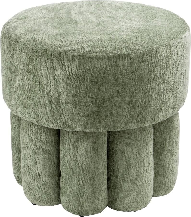 Poef – Vintage Groen – Ø45 x H41 cm