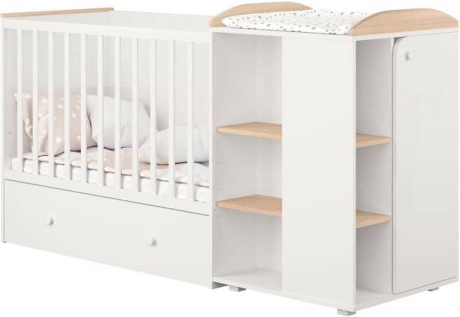 Polini Ameli wit grijs omvormbaar bed van 60x120 cm tot 90x190 cm