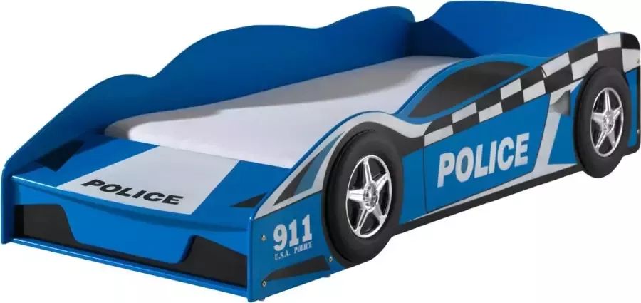 Politie autobed Auto Blauw MDF Hoogte 41 cm