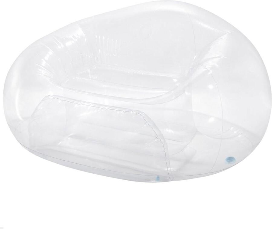 Poltrona Gonfiabile Beanless Bag Trasparente Vinile Trasparente137x127x74 cm Comfortabele Opblaasbare Zitzak met Transparant Ontwerp