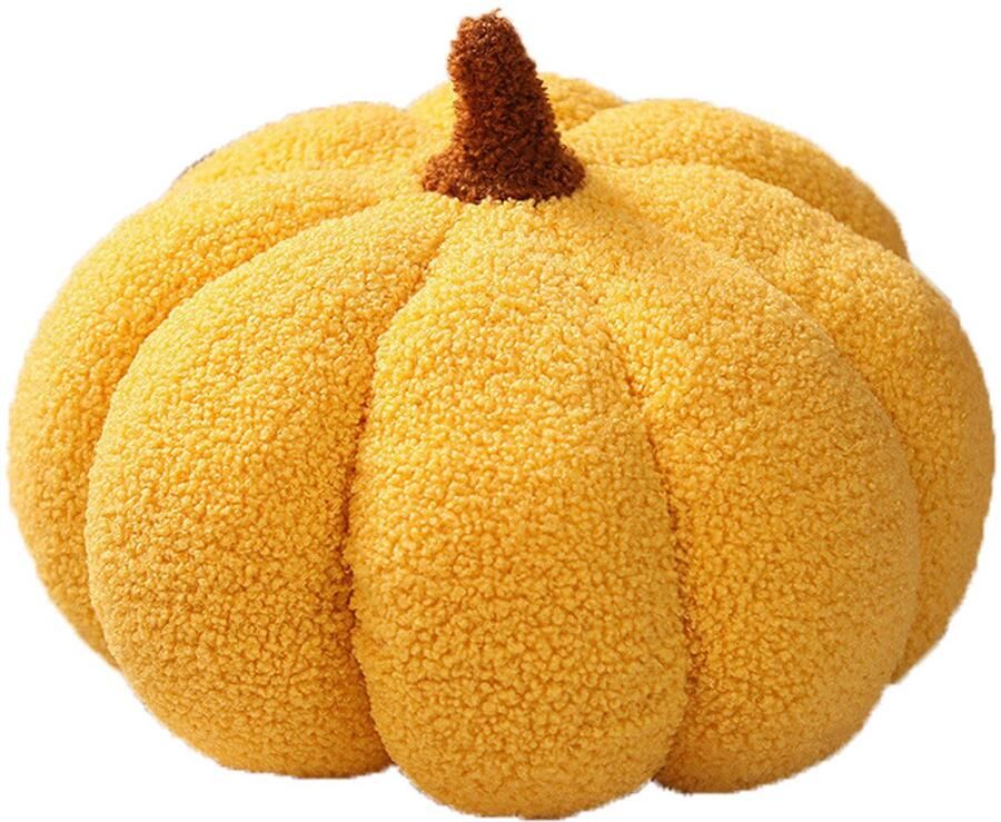 Pompoen Kussen Gesimuleerd pompoen kussen Pluche kussen Vorm van een gesimuleerde pompoen Huisdecoratie Zachte vulling Geschikt voor auto slaapkamer huis decoratie bank Geel 7 8 inch