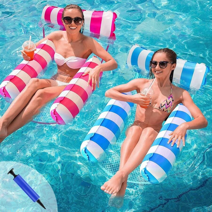 Pool Float Water Hangmat Opblaasbare Drijvende Stoel Zwemhangmat voor Volwassenen en Kinderen met Inflator waterhangmat