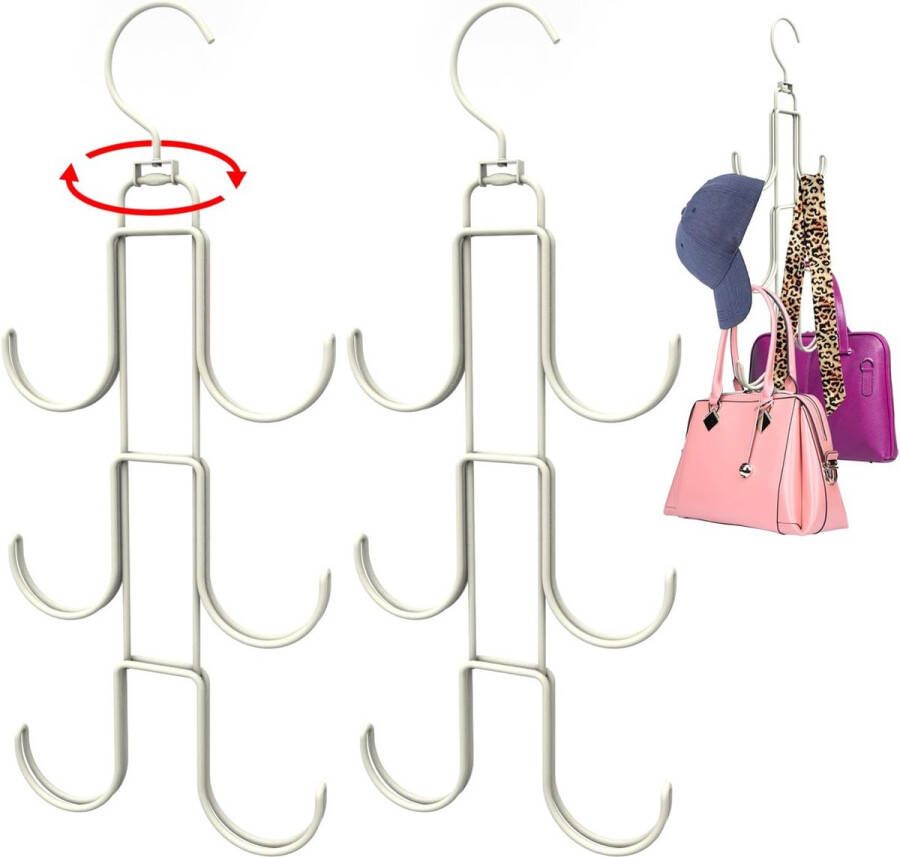 Portemonnee-kleerhanger wit 2 stuks tas opslag hanger metalen haak organizer portemonnee-handtashouder kledingkast hangen riemhanger