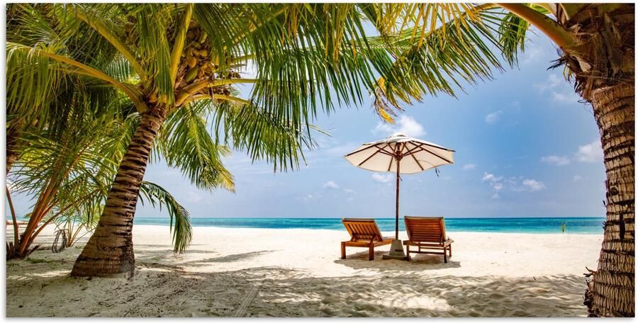Poster 40x20 cm Strand Strandstoel Parasol Posters Kamer decoratie Wanddecoratie woonkamer Muurdecoratie slaapkamer - Foto 2