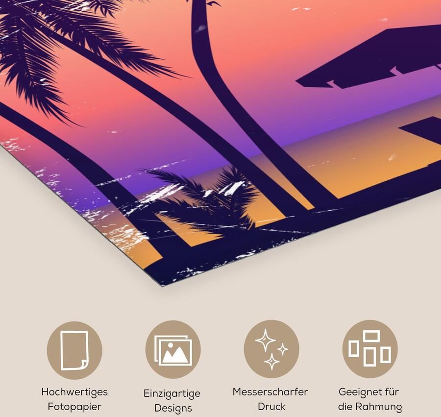 Poster 120x60 cm Strandstoel Parasol Zand Nacht Posters Kamer decoratie Wanddecoratie woonkamer Muurdecoratie slaapkamer - Foto 2