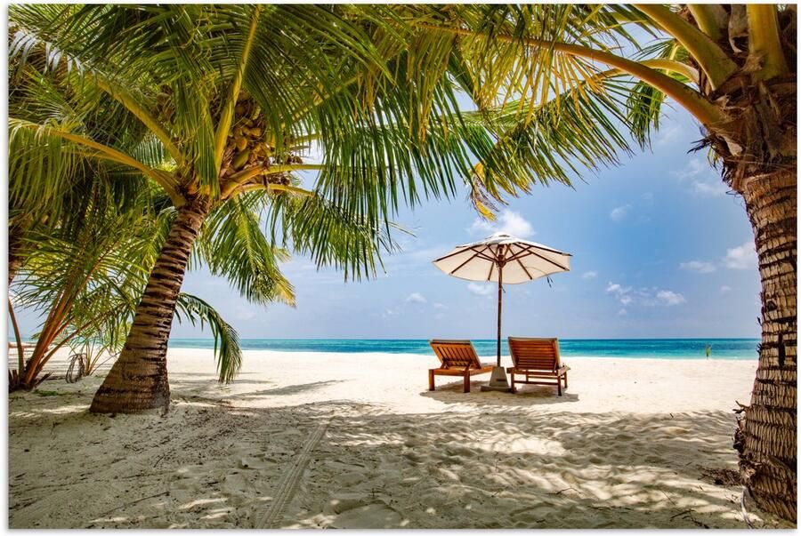 Poster 30x20 cm Strand Strandstoel Parasol Posters Kamer decoratie Wanddecoratie woonkamer Muurdecoratie slaapkamer - Foto 2