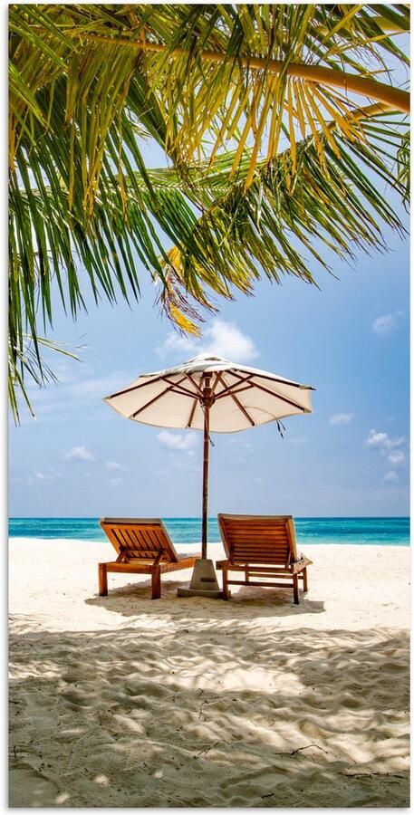 Poster 60x120 cm Strand Strandstoel Parasol Posters Kamer decoratie Wanddecoratie woonkamer Muurdecoratie slaapkamer - Foto 2