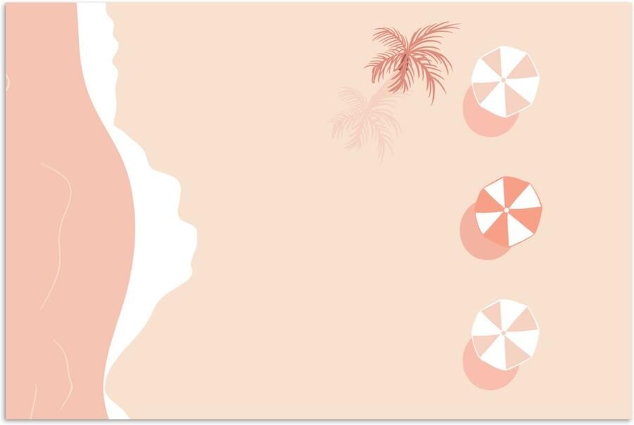 Poster 30x20 cm Strand Palmboom Parasols Posters Kamer decoratie Wanddecoratie woonkamer Muurdecoratie slaapkamer - Foto 2