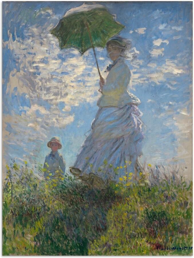 Poster 60x80 cm Woman with a Parasol Schilderij van Claude Monet Posters Kamer decoratie Wanddecoratie woonkamer Muurdecoratie slaapkamer - Foto 2