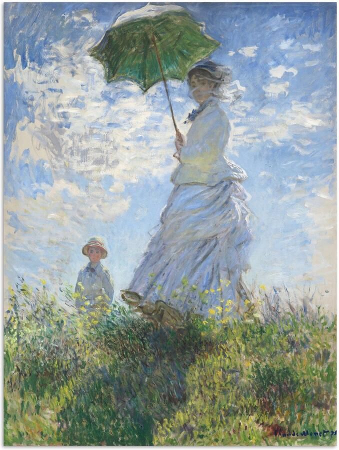 Poster 60x80 cm Woman with a parasol schilderij van Claude Monet Posters Kamer decoratie Wanddecoratie woonkamer Muurdecoratie slaapkamer - Foto 2