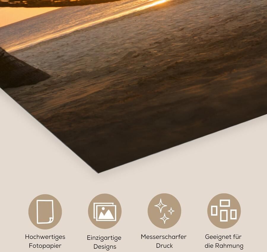 Poster 40x80 cm Hangmat op strand tijdens zonsondergang in Jamaica Posters Kamer decoratie Wanddecoratie woonkamer Muurdecoratie slaapkamer - Foto 2
