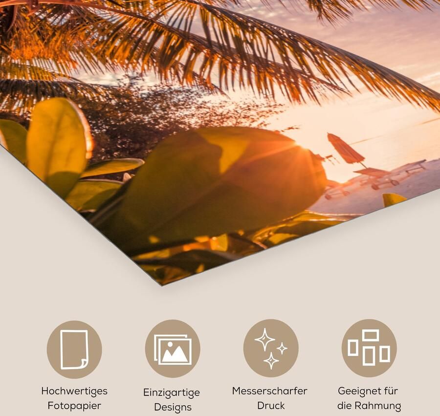 Poster 150x75 cm Parasol Stoelen Strand Posters Kamer decoratie Wanddecoratie woonkamer Muurdecoratie slaapkamer - Foto 2