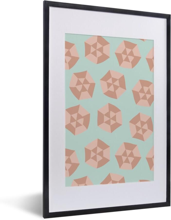 Poster in lijst Fotolijst 40x60 cm Posters Zomer Parasols Abstract Posterlijst zwart Decoratie Wanddecoratie woonkamer Muurdecoratie slaapkamer