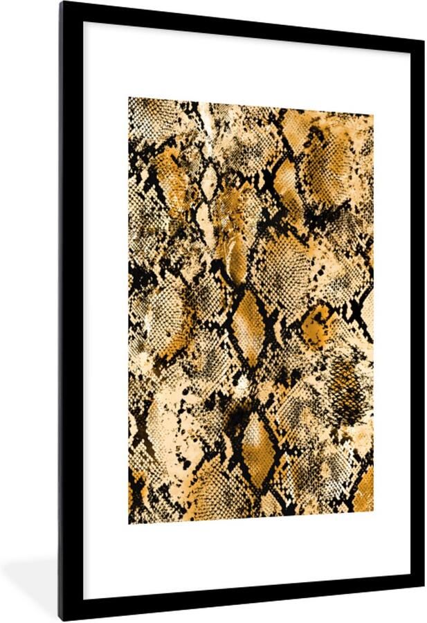 Poster in lijst Fotolijst 80x120 cm Posters Dierenhuid Slang Goud Posterlijst zwart Decoratie Wanddecoratie woonkamer Muurdecoratie slaapkamer - Foto 3
