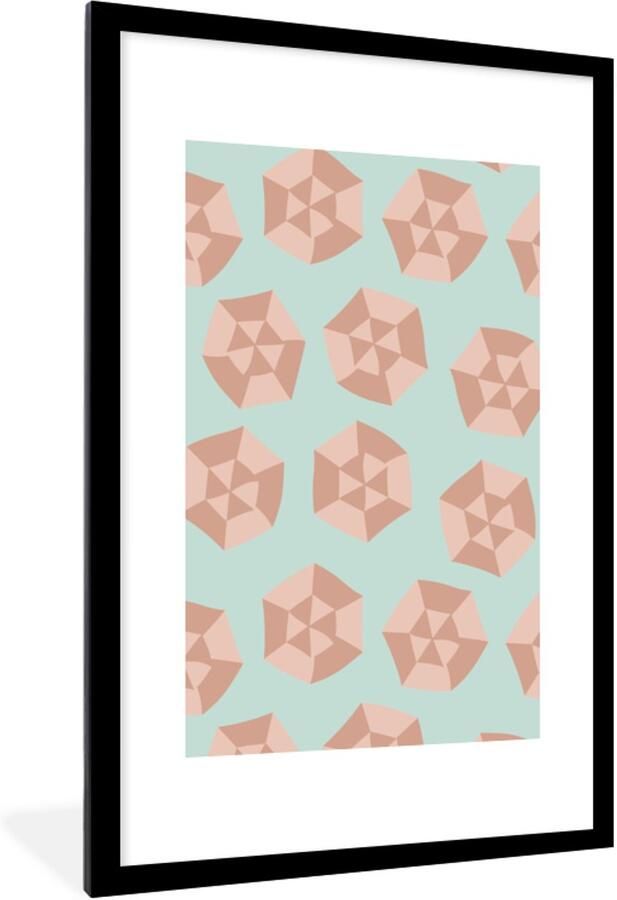 Poster in lijst Fotolijst 80x120 cm Posters Zomer Parasols Abstract Posterlijst zwart Decoratie Wanddecoratie woonkamer Muurdecoratie slaapkamer - Foto 3
