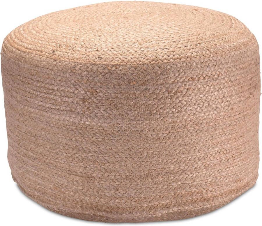 Pouf Krukje Voetenbankje of Voetenbankje Gevlochten van Jute Pouf in Boho Stijl Rond