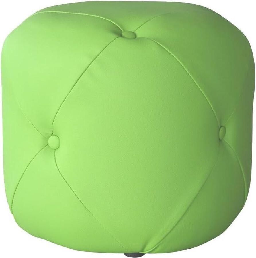 Pouf van kunstleer in Groen Comfortabele en stijlvolle toevoeging