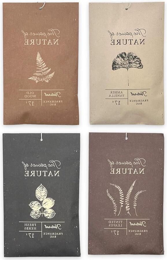 Power of Nature Set geurzakjes om op te hangen Jungle-design geursachets voor kasten en kledinghangers 4 mix geuren (9 x 145 cm)
