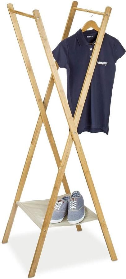 Praktisch bamboe kledingrek veelzijdig en ruimtebesparend 1 stuk naturel