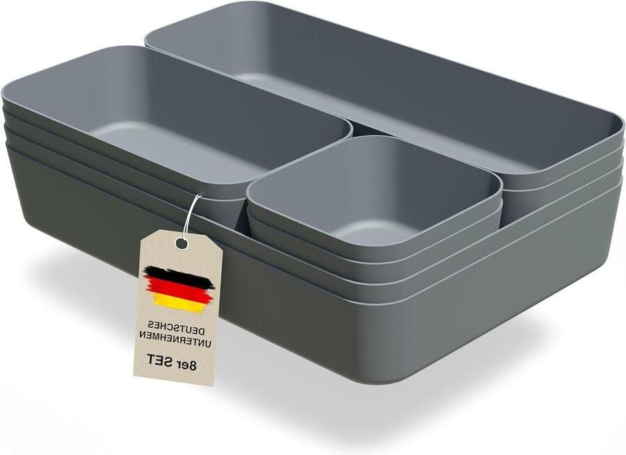 Praktische lade-organizerset Sorteerdozen voor bureau Ladeverdeler Opberghulp voor kantoor en huishouden Antraciet