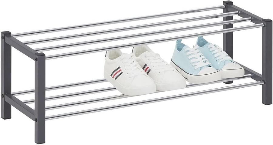 Praktische schoenenbank met 2 planken Ruimtebesparend schoenenrek in modern design