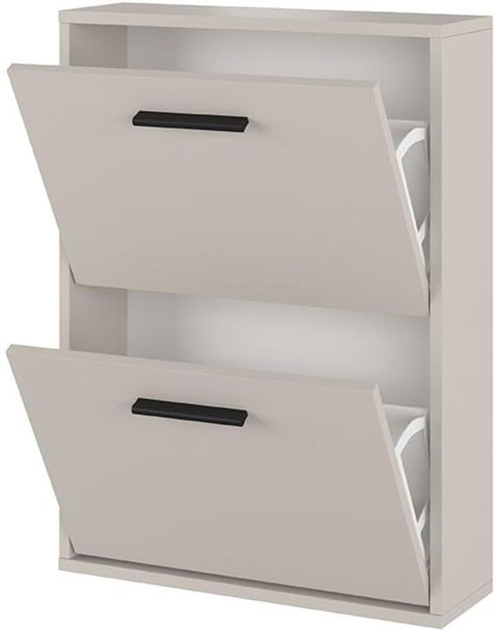Praktische schoenenkast compact en functioneel beige