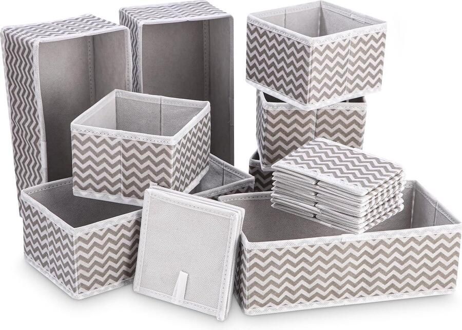 Luvetrex Praktische Set van 12 Opvouwbare Lade-organisatoren voor Opslagbehoeften