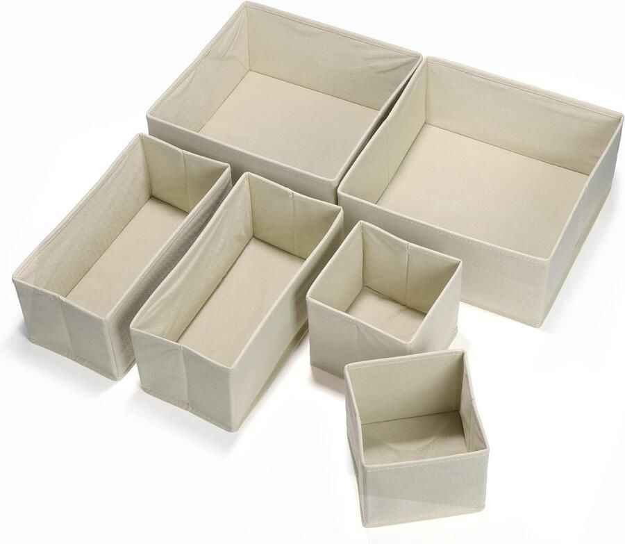 Praktische Set van 6 Opvouwbare Ladeorganisatoren voor Kledingkast en Opslag