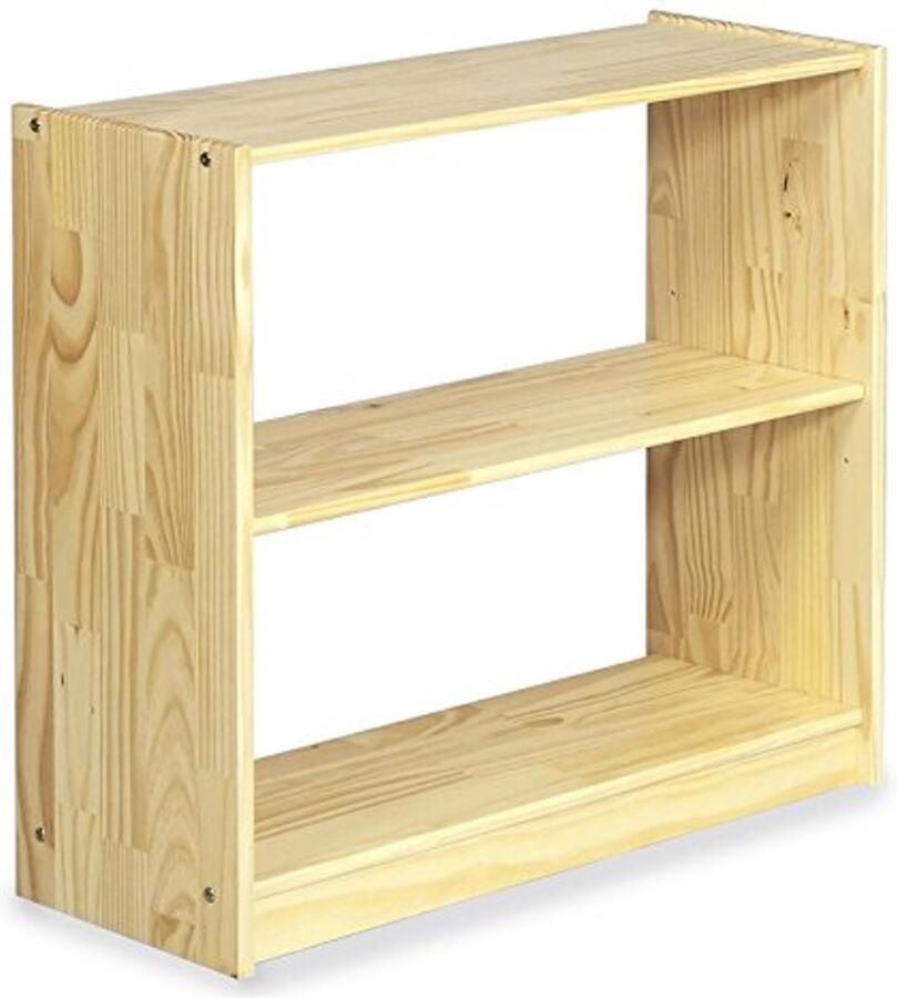 Praktische Staande Kast met 3 Planken Massief Houten Boekenkast voor Kantoor en Woonkamer