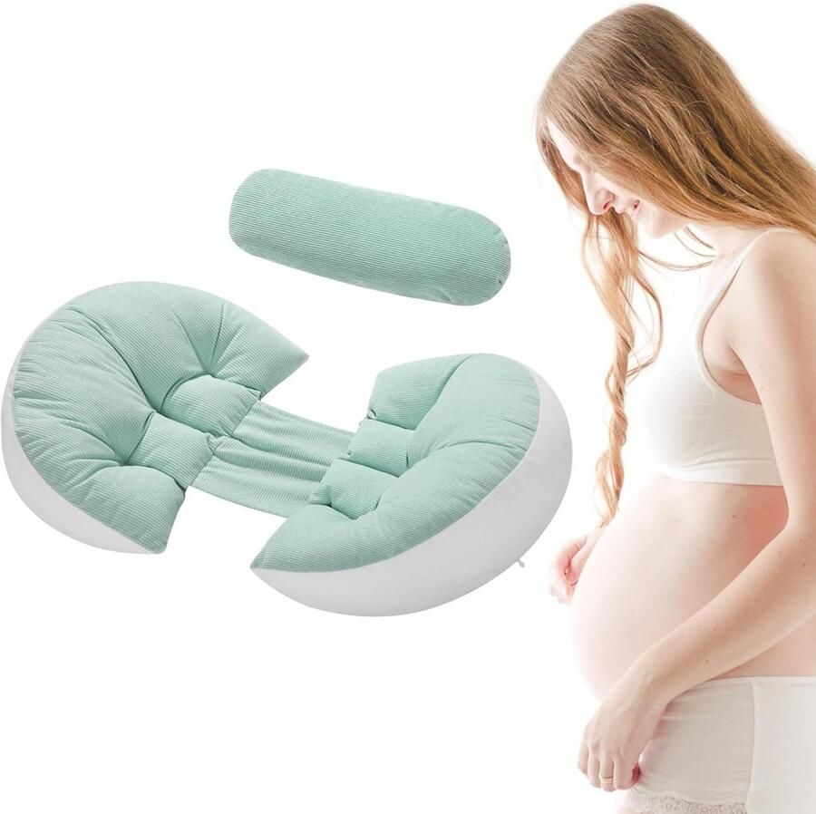 Pregnancy Pillow Side Sleepers Pregnancy Support Adjustable Bed Wedge Waist Sleeping (Green)