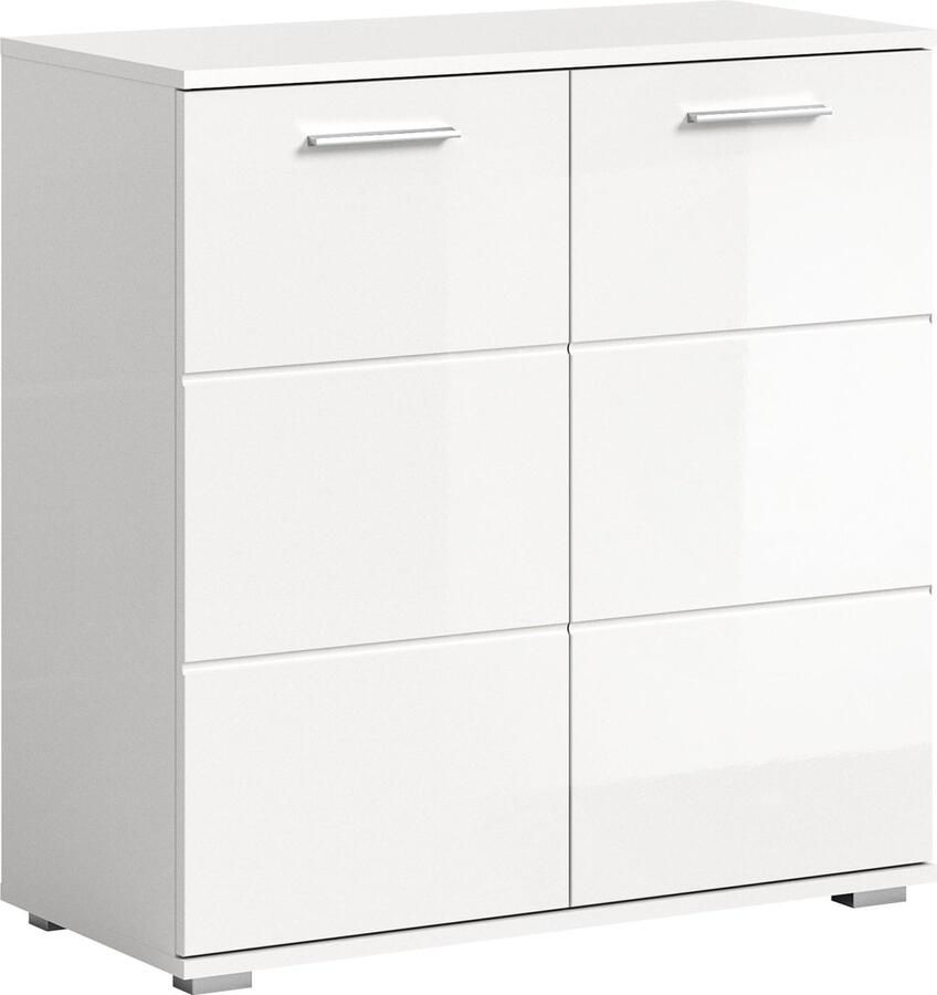 Rootz Living Rootz Prego Ladenkast Houten Dressoir Witte Kast Ruimtebesparend 80cm x 83cm x 37cm