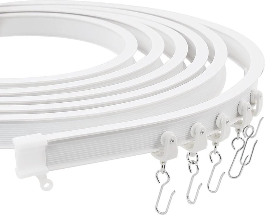PolkaHome Premium 3m Ceiling Curtain Track System Flexible and Durable Design for Effortless Glide Ideal for Shower Windows RV Room Divider Privacy and Home Decoration