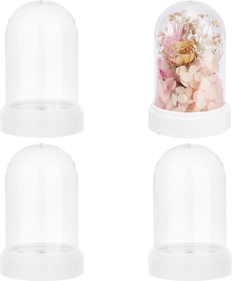 Premium Acryl Dome Display Case 70x109mm Eeuwige Bloem Wit Vitrine Cloche Bell Jar Bloem Sieraden Opslag Home Party Decoratie