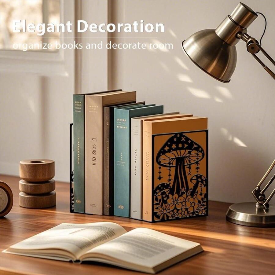 Premium Boekensteunen voor Zware Boeken Set van 2 Decoratief Robuust en Geschikt voor Thuis Bureau en School Zwart