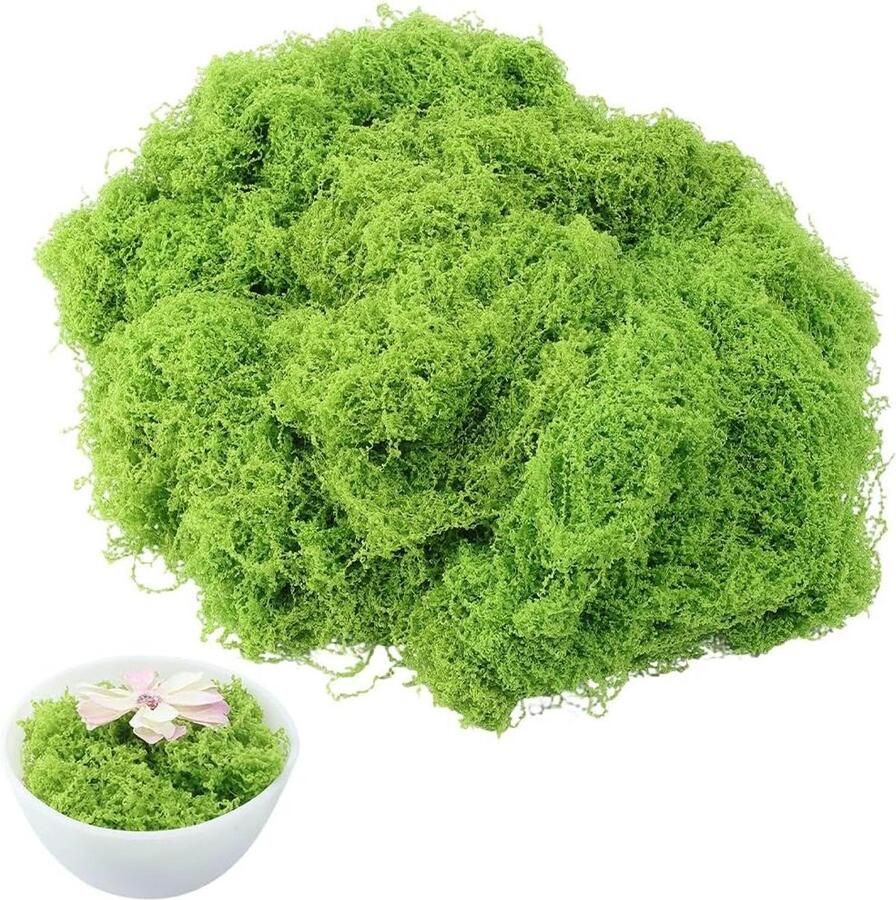 Premium Decor Olijf Kunstmos 150g Ambachten Fairy Tuin Planten Accessoires Bloemstukken Tuintafel Centerpieces Bruiloft Woondecoratie DIY Groen faux mos