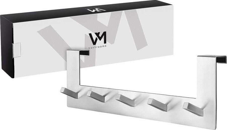 Premium deurgarderobe met uniek haakdesign deurhaaklijst voor standaard deurvouw tot 2 1 cm kledinghaak deur + gratis e-book (geborsteld roestvrij staal)