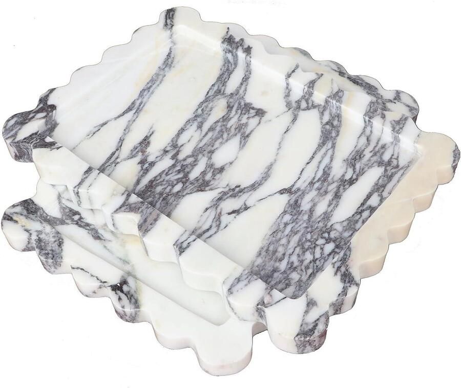 Premium Dienblad van Marmermotief 28 x 20cm Decoratief Dienblad voor Dressoir Stijlvolle Accessoire voor Parfumhinrichting