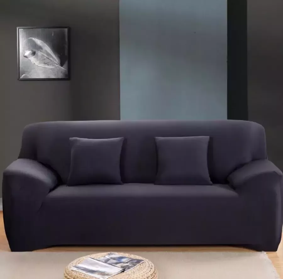 Premium Elastische Sofa Cover Spandex Bank Hoes Protector Woonkamer Home Decor 2 Zits 145-185 cm Zwart