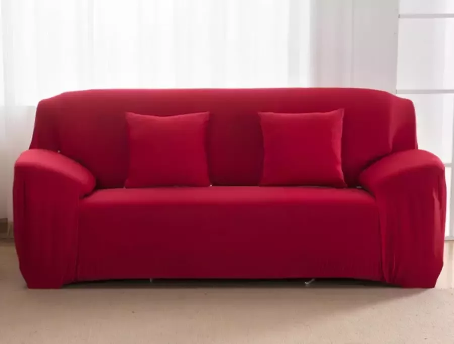 Premium Elastische Sofa Cover Spandex Bank Hoes Slaapbank Woonkamer Decoratie 3 Zits 190-230cm Rood