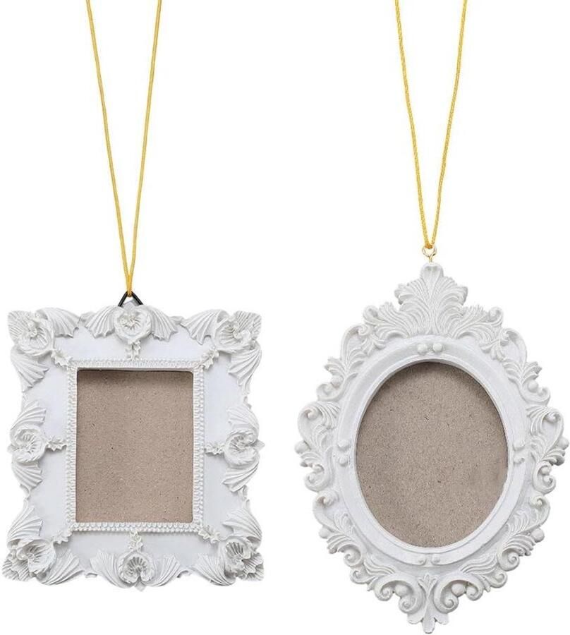 Premium Fotolijsten Set van 2 Vintage Hars Fotolijsten voor Muur en Tafel Decoratie