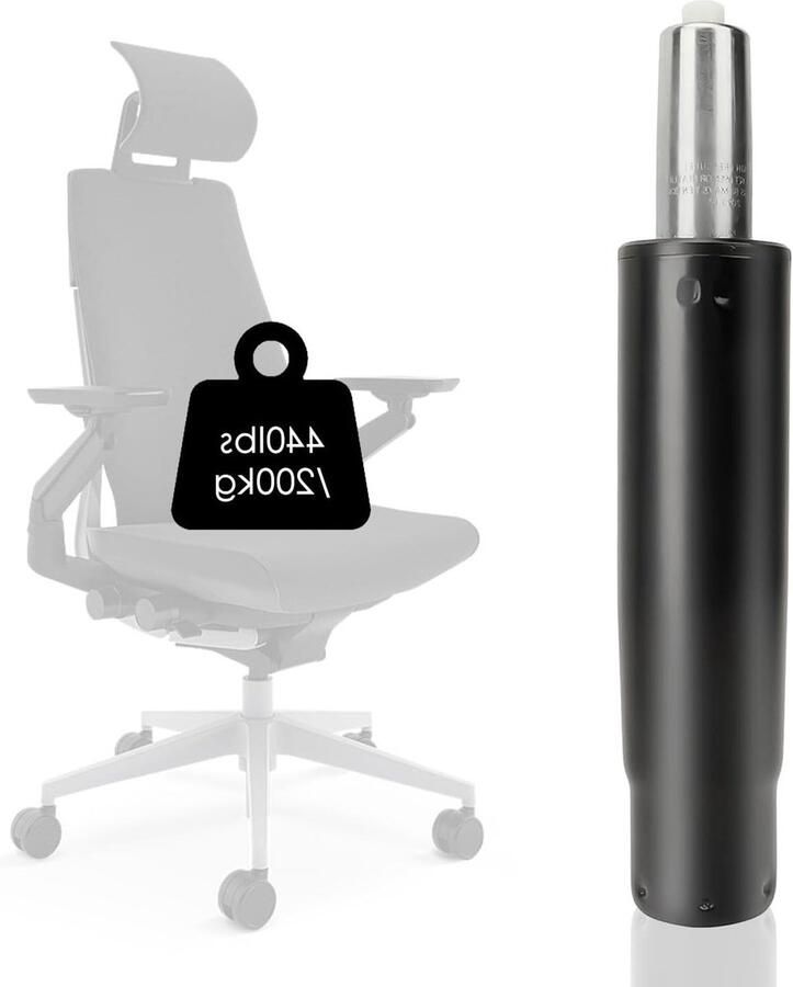 Premium Gasveer voor bureaustoel 200 kg draagcapaciteit Verstelbaar van 350 mm tot 400 mm Vervanging voor draaistoel Gaslift Eenvoudige installatie