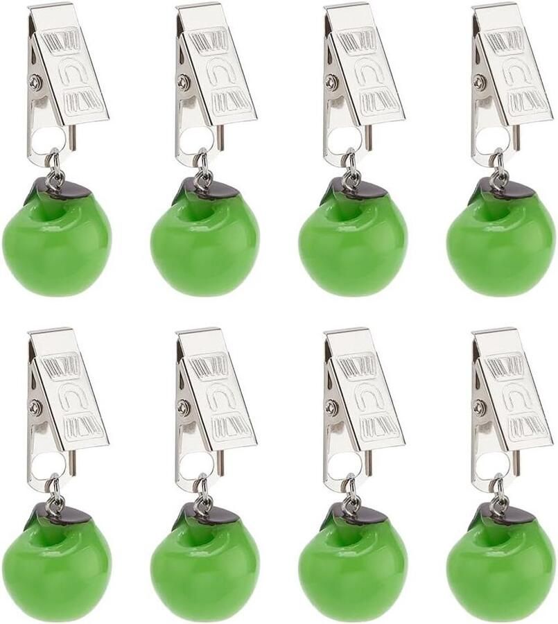 TheLau Set 8 picknicktafel gewichten in appelvorm Hangers voor tafelkleden Geschikt voor buiten Stevige gewichten met leuke uitstraling