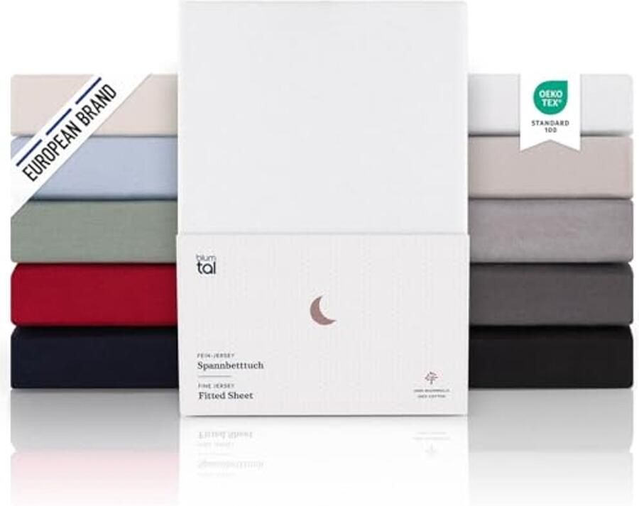 Premium Jersey Hoeslaken 180x200 cm Wit Boxspring Oeko-Tex gecertificeerd 100% Katoen