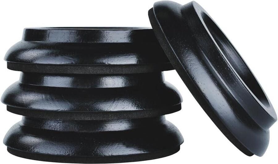 Premium Kwaliteit Hardhout Staande Piano Caster Cups Set van 4 Vochtbestendige en Geluidswerende Meubelbeenpads met Vilten Pads Hardhout Zwart Vloerbeschermer